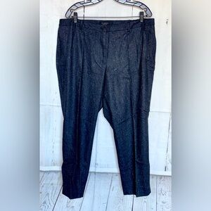 NWT Talbots Hampshire Navy Blue Herringbone Wool Blend Pants Size 18WP